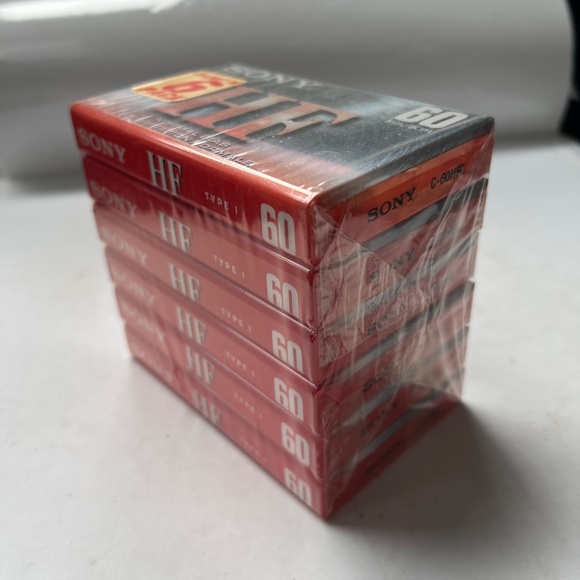 Sony Cassette Tapes 60 Min HF Normal Bias Type 1 Pack of 6 New Sealed - Picture 3 of 5